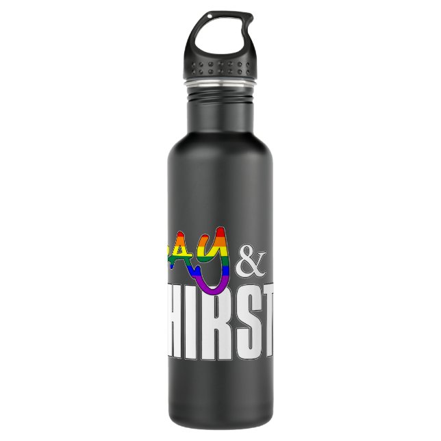 Garrafa Gay and Thirsty - LGBTQ Pride Flag   (Frente)