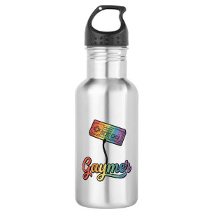 Garrafa Gaymer Arco-íris Gamer Camisa Vetorial Design_1