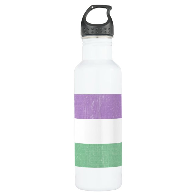 Garrafa Gênero verde, roxo, branco LGBTQ+ (Frente)