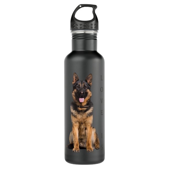 Garrafa German shepherd Shirt Shepard Cachorro Mãe Pai Pet (Frente)