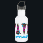 Garrafa ginástica da Academia de ginástica Personalizada T<br><div class="desc">Design apresenta uma ilustração original de um tumbler feminino em um leotard rosa e azul, arco de cabelo azul e calçados acrobáticos/ginásticos. Perfeito para seu acrobata favorito, ginasta, cambaleão, dançarina, professor de dança, dono de estúdio ou treinador de ginástica! Não vê o que está procurando? Precisa de ajuda para a...</div>