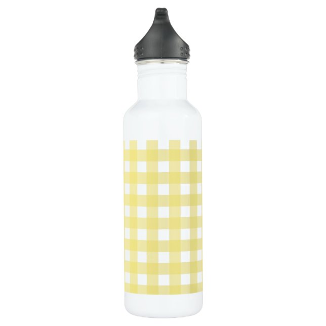 Garrafa Gingham amarelo pálido e branco (Direita)