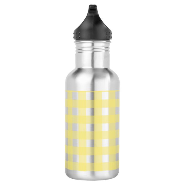 Garrafa Gingham amarelo pálido e branco (Direita)