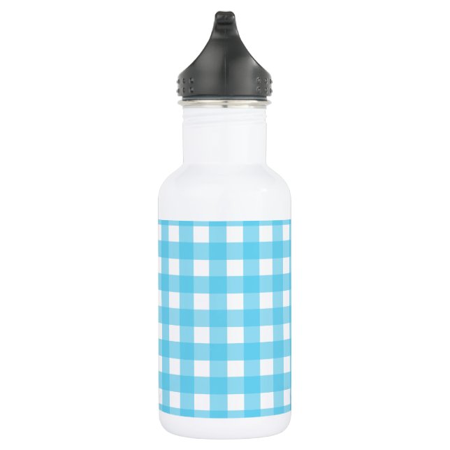 Garrafa Gingham azul-ceruliano brilhante (Direita)