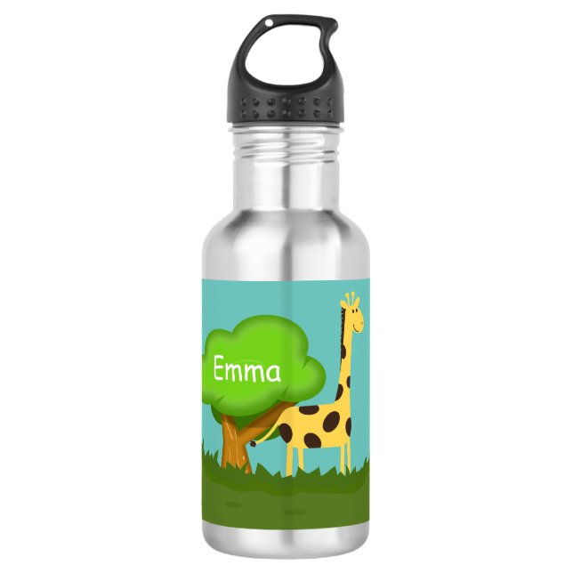 Garrafa Girafa Fofa Colorida Desenho Personalizado (Frente)