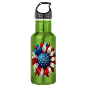 Garrafa Girassol Bandeira Americana 4 De Julho
