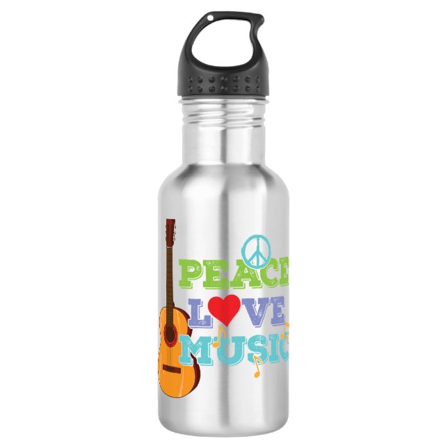 Garrafa Gitarre "Peace, Love, Music" (Frente)