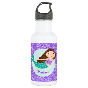 Garrafa Glitter Púrpura de Sereia Cuja Personalização S