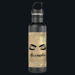 Garrafa Glitter Sparkle Eyelashes Dourado Nome do Monogram<br><div class="desc">Folha de Folha Dourada, Folha Metálica Espalhadora, Bruta, Monograma Metálico Nome e Eilashes Iniciais (Traços), Extensões Eilash e Garrafa de Água Olhos. Isto faz o doce e perfeito aniversário de 16 anos, casamento, chá de panela, aniversário, chá de fraldas ou presente de festa de solteira para alguém que decorou o...</div>