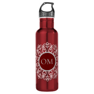 Garrafa Glittery Mandala OM on Velvet Red