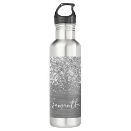 Garrafa Glittery Silver Glam Name