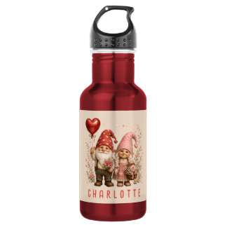 Garrafa Gnomos do Dia dos Namorados Florais Personalizados