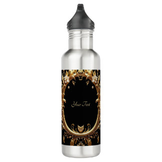 Garrafa Golden Floral Ornate Water Bottle