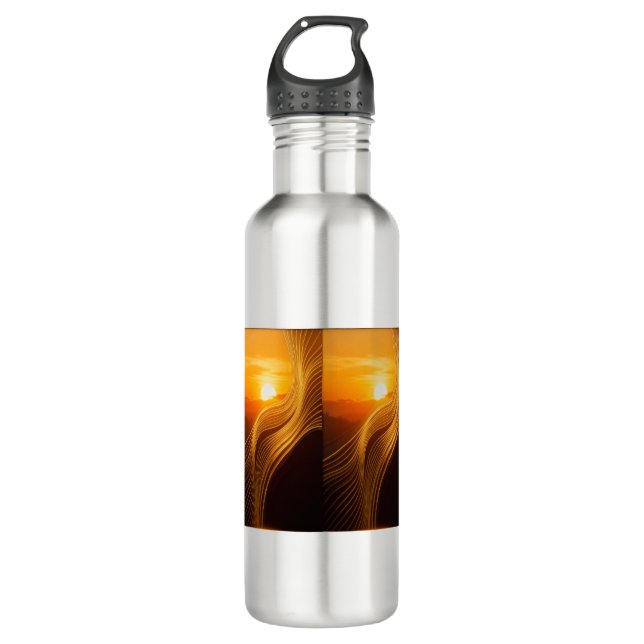 Garrafa Golden Horizon — Abstract Modern Coffee Mug (Frente)