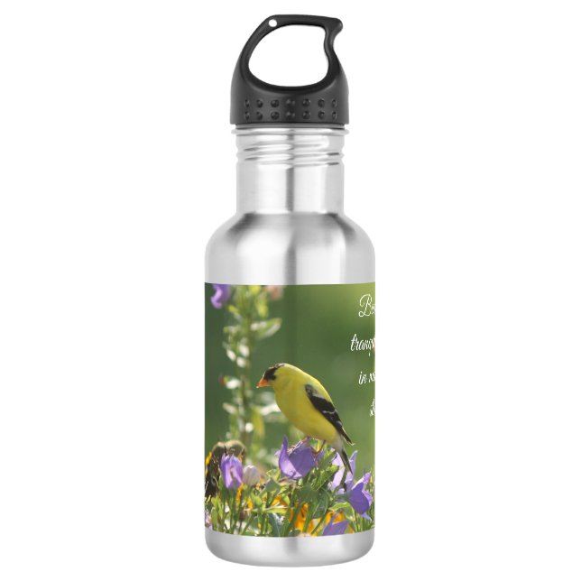 Garrafa Goldfinch em uma Flor Harebell (Frente)