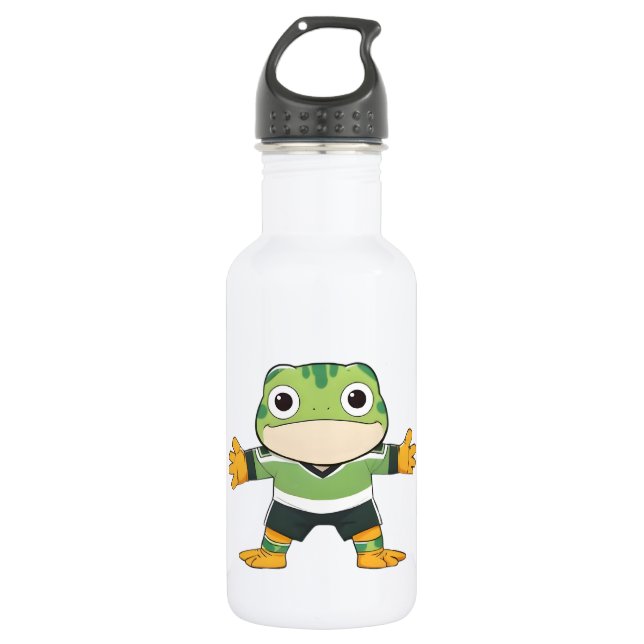 Garrafa Goleiro Sapo Futebol Design Kawaii Fofo (Frente)