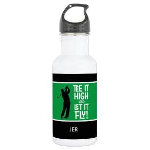 Garrafa Golf Esportes Humor Slogan Masculino Preto Verde 1