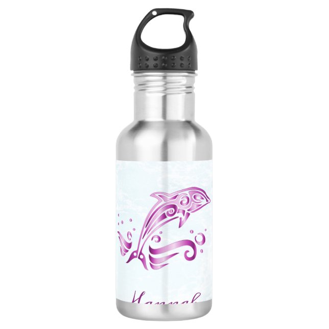 Garrafa Golfinho magenta personalizado (Frente)