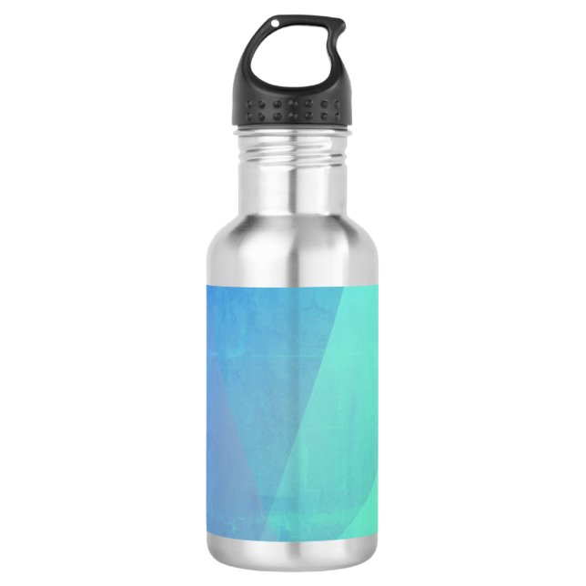 Garrafa Gradação Geométrica Azul Moderno de Aqua e Turques (Frente)