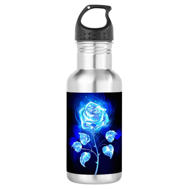 Garrafa Gravação de Rosa Azul (Frente)