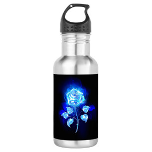 Garrafa Gravação de Rosa Azul