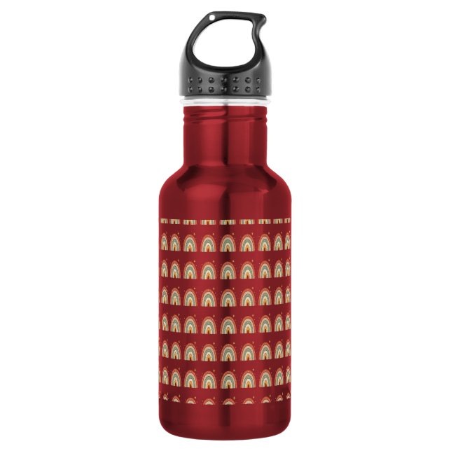 Garrafa Gravata com Padrão Arco-Íris Boho (Frente)