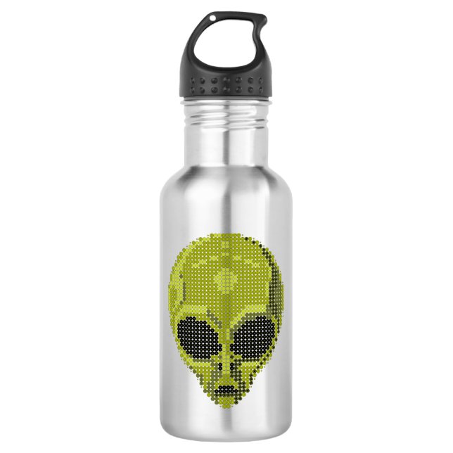 Garrafa Green Alien Head Custom Water Bottle (Frente)