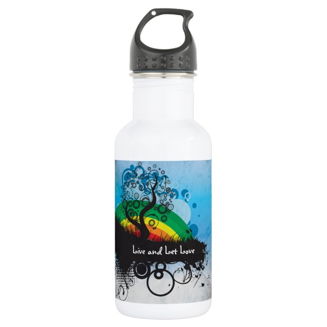Garrafa Grunge Rainbow Tree Personalizável (Frente)