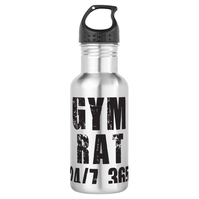 Garrafa Gym Rat - 24/7 365 - Construção de bases (Frente)