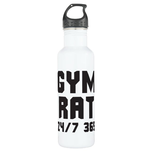 Garrafa Gym Rat - 24/7 365 - Construção de bases (Frente)
