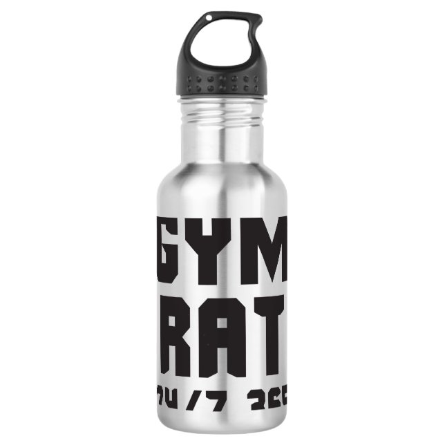 Garrafa Gym Rat - 24/7 365 - Construção de bases (Frente)