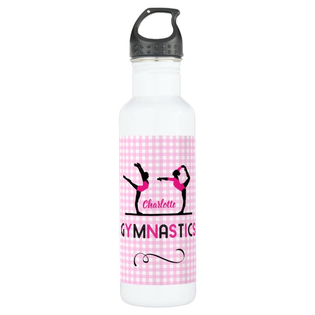 Garrafa Gymnast Figures Cute Pink Personalizado (Frente)