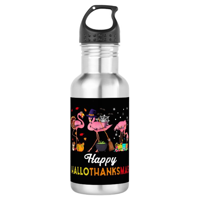 Garrafa Halloween e Feliz Natal Hallothanksmas (Frente)