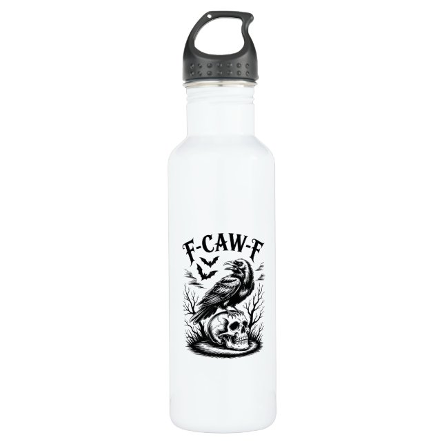 Garrafa Halloween F-Caw-F Bird Crow Women Men Trendy Casua (Frente)