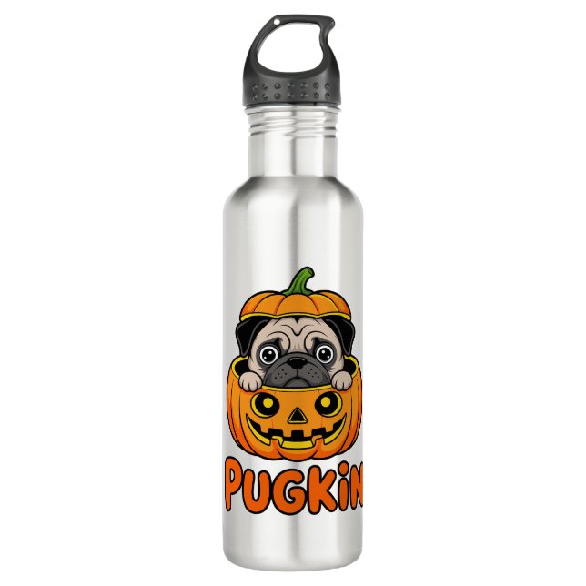 Garrafa Halloween Pugkin, Pumpkin Pug Dog (Frente)