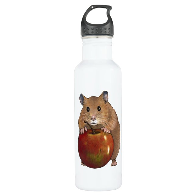 Garrafa Hamster com Apple: Tirando, arte Freehand (Frente)