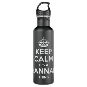 Garrafa HANNAH Keep Calm Personalized Name Birthday Funny
