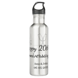 Garrafa Happy 20th anniversary champagne bottle glass name