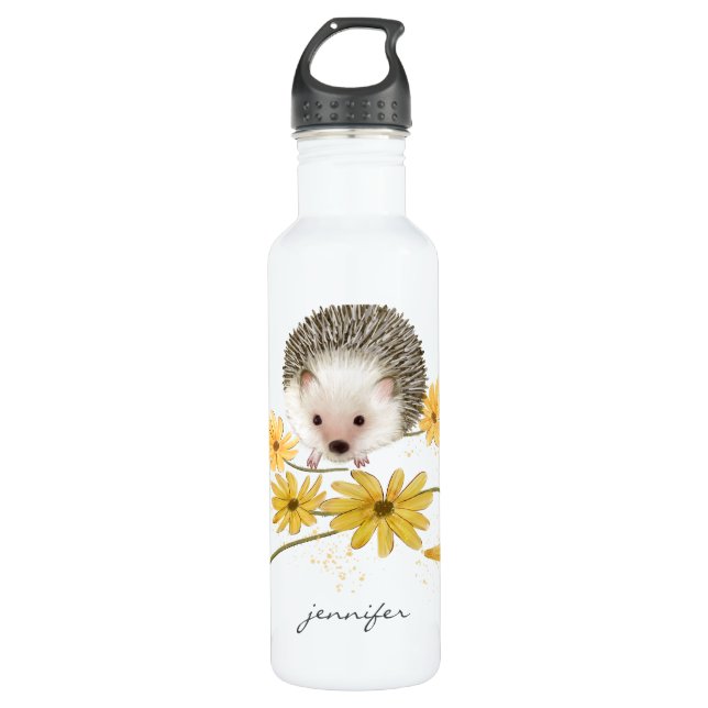 Garrafa Hedgehog Floral Personalizado (Frente)