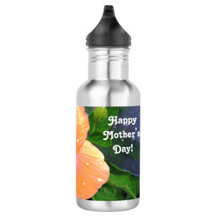 Garrafa Hibisco Laranja Feliz Dia das Mães