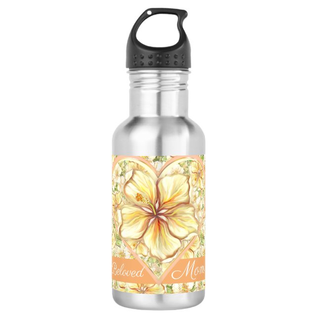 Garrafa Hibiscus & lace AMARELO (Frente)