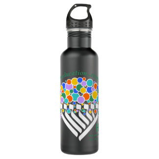 Garrafa Hineni Learning Center Water Bottle - Matte Black