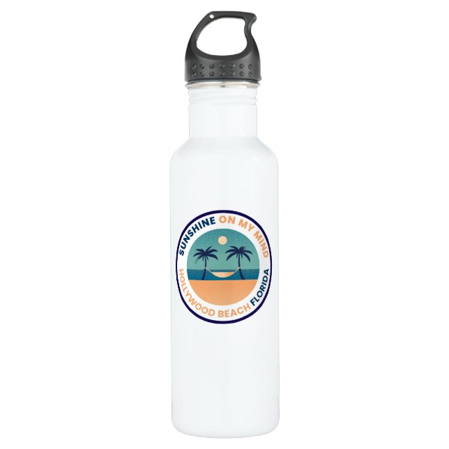 Garrafa Hollywood Beach Florida Water Bottle (Frente)