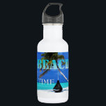Garrafa Hora Adrível da Praia,<br><div class="desc">Esta imagem mostra a hora da praia. Personalize o nome para si mesmo ou como uma bela ideia de presente.</div>