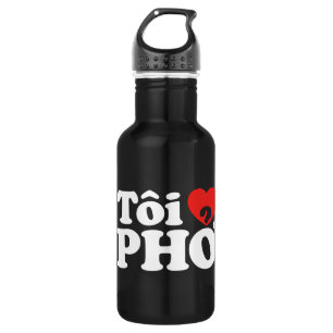 Garrafa I Heart (Love) Pho (Tôi9PHỞ) Língua vietnamita