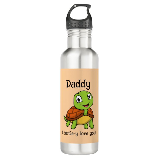 Garrafa I Turtley Love You Daddy! Cute Father's Day Turtle (Frente)