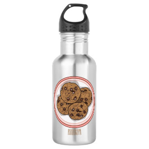 Garrafa Ilustração de desenho animado com chip de chocolat