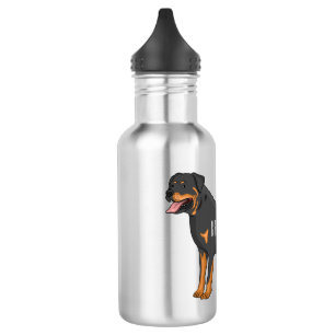 Garrafa Ilustração de desenho animado de cão rottweiler
