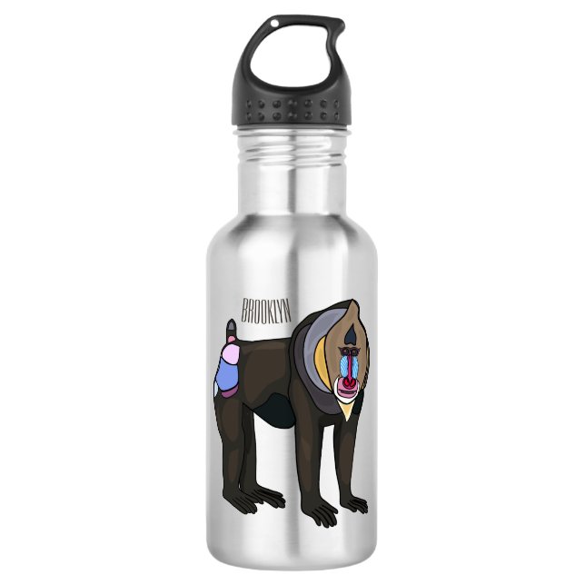 Garrafa Ilustração de desenho animado Mandrill (Frente)
