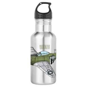 Garrafa Ilustração de desenho de avião militar